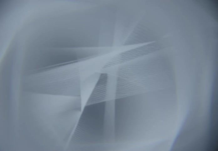Abstract shapes in bluish tones intertwine creating ethereal patterns