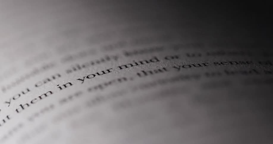 Words are printed in the book