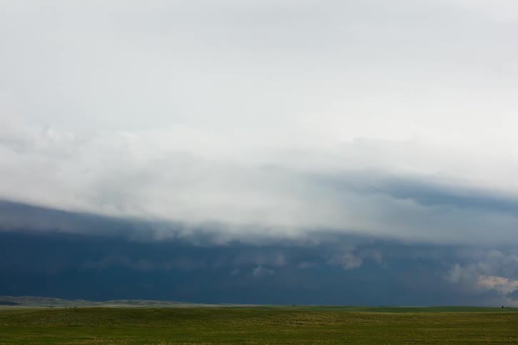 White clouds rolling across in the countryside