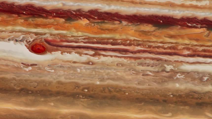 Close Up of Jupiter Surface Gas Flow and Atmosphere Details