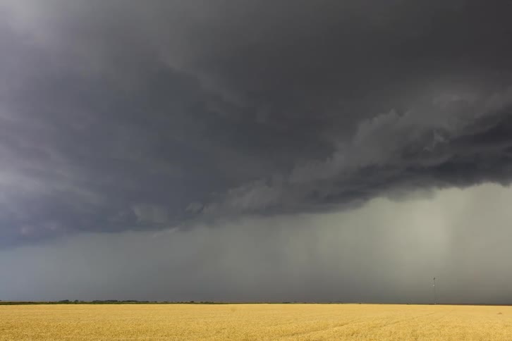 Lightning strikes the ground during the storm
