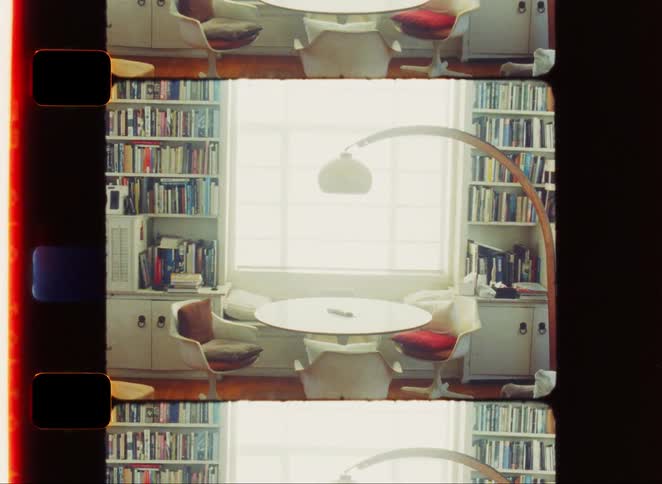 The bookshelves are full of books