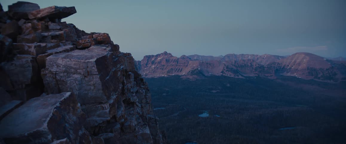 Landscape of a mountain valley in the late afternoon