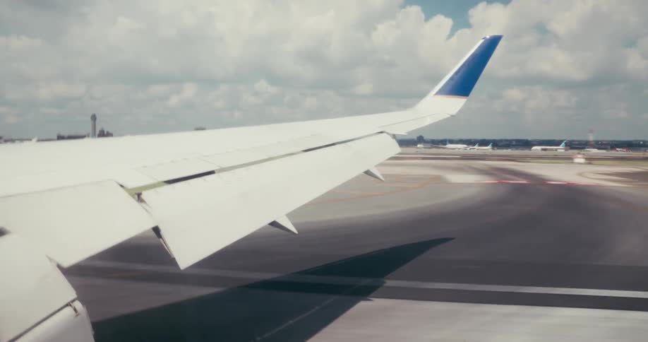 The plane is taking off on the runway