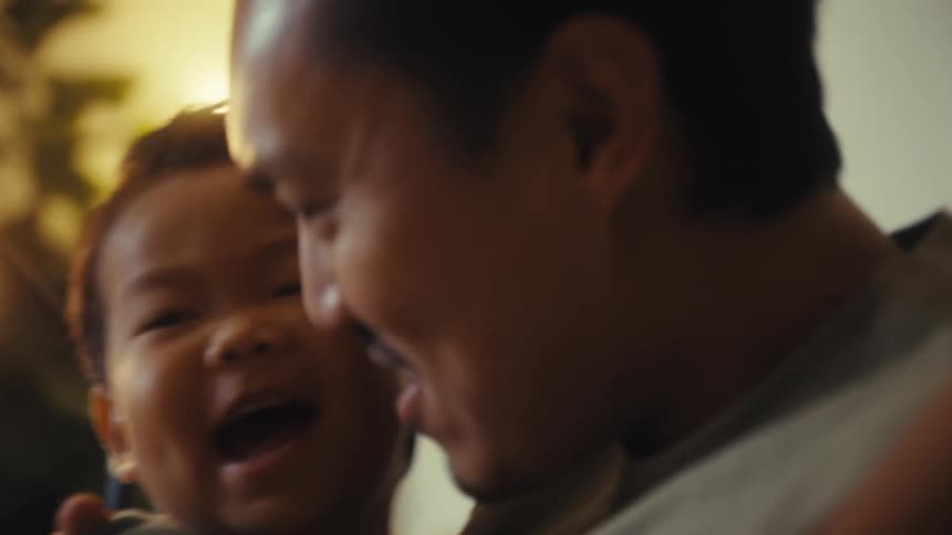 A father reads to his children