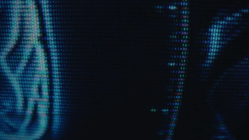 Screen displaying abstract object