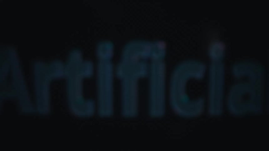 The message artificial intelligence flashes on the screen