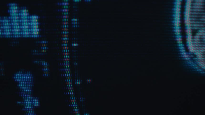 Screen displaying information against a black background