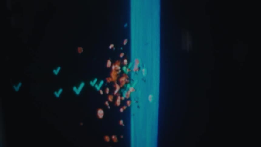 Skulls explode and turn into check marks on the animation