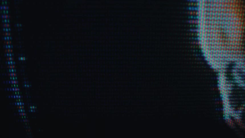 Screen displaying abstract objects