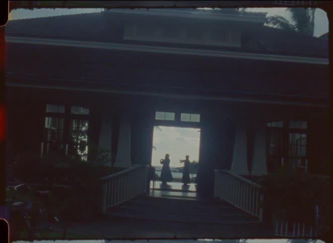 People dancing in a seaside temple