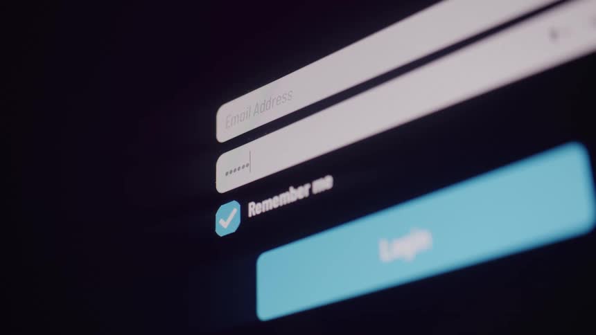 Screen displaying a password being typed