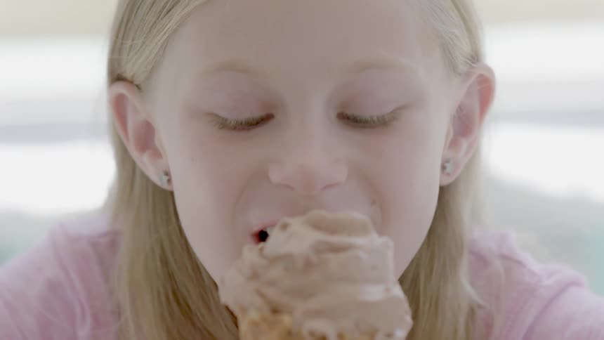Girl enjoying an ice cream cone