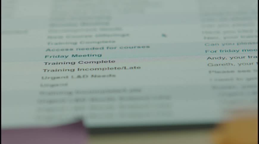 Highlighted text on a monitor