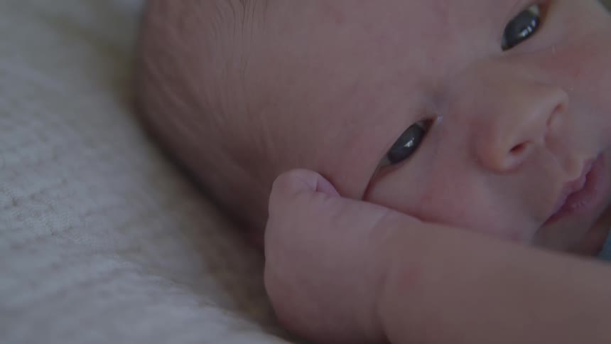 Portrait of a baby lying down