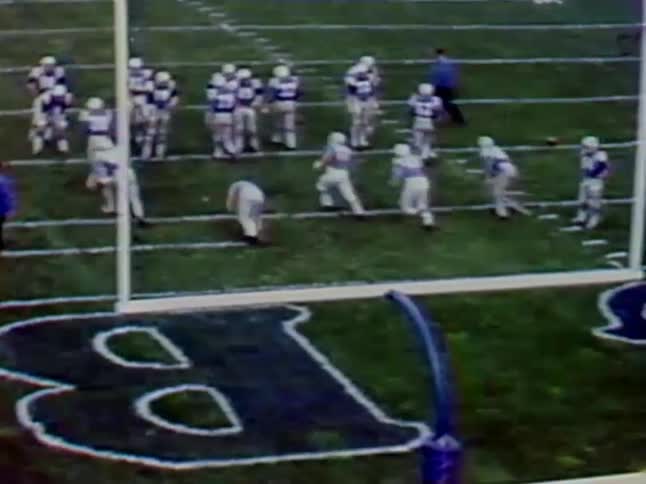 Football players dance on the line