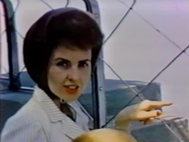A woman looks out over a ledge