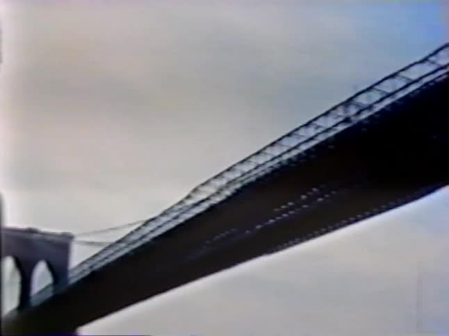 Vintage scene of a large bridge on a cloudy day