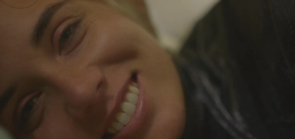 Smiling face in closeup showing an expression of joy