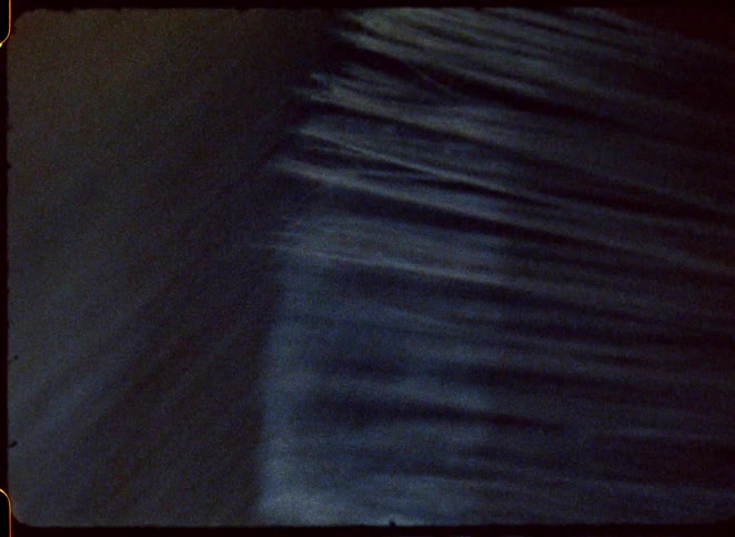 Bristles of a brush seen up close in motion against a dark surface