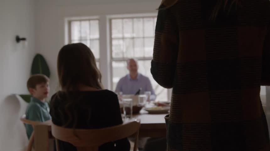 Family meal shared at the table
