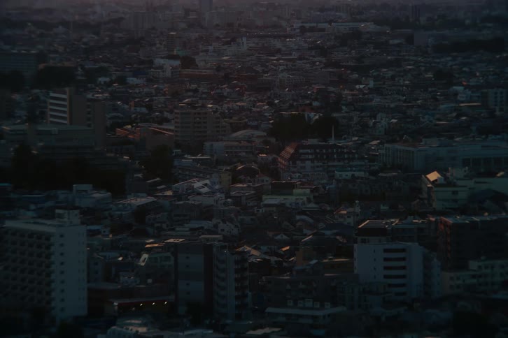 A large city at dusk