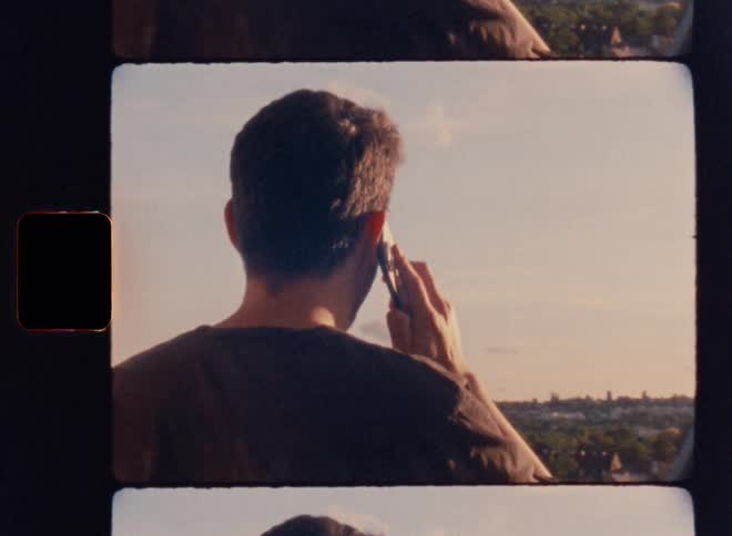 Man answering a call on a smartphone