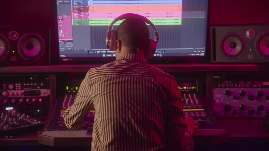 Mixing production in a recording studio