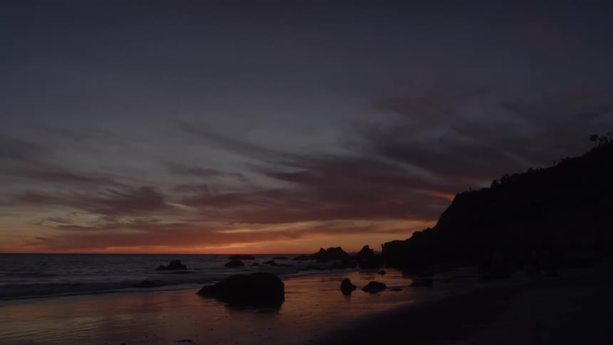 Landscape at dusk on the beach