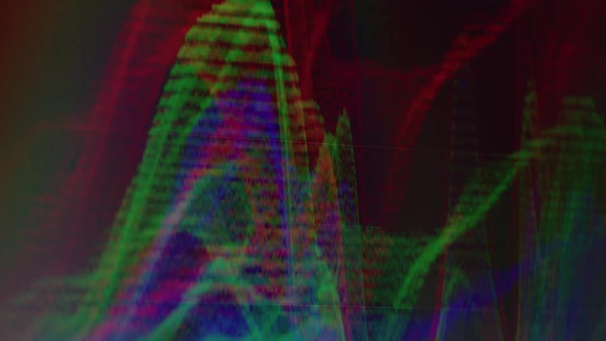 An abstract waveform with overlapping light streaks