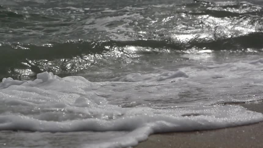 Ocean waves washing ashore
