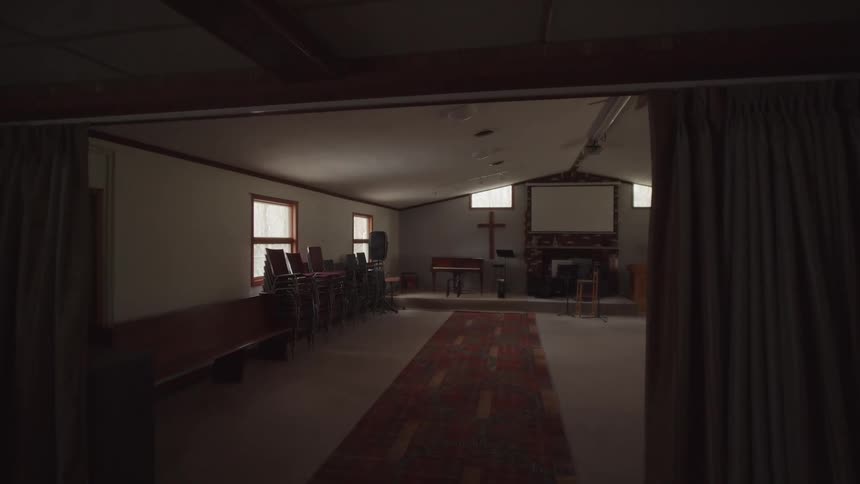 Empty christian temple indoors during day time