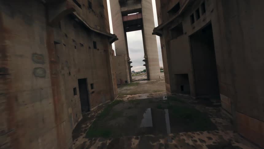 Tall towers are by the ocean