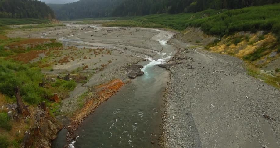 The stream below is running near the hills