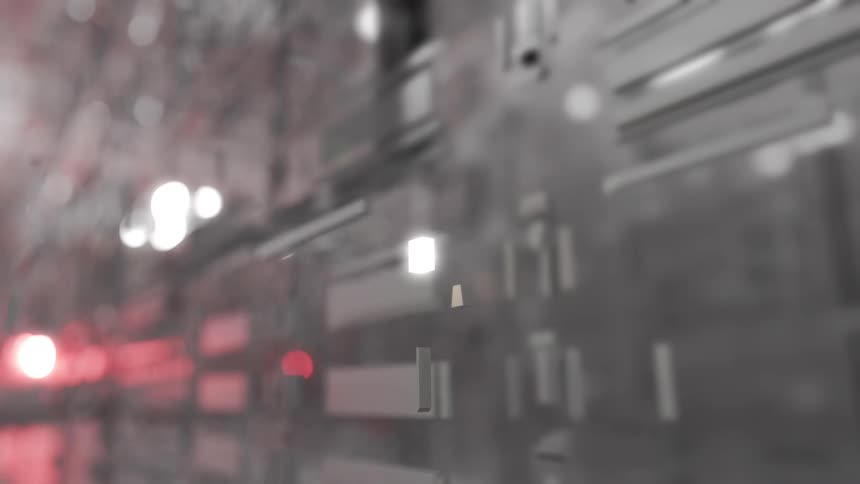 Animation showing the movement of a file cabinet system with drawers sliding open and closed