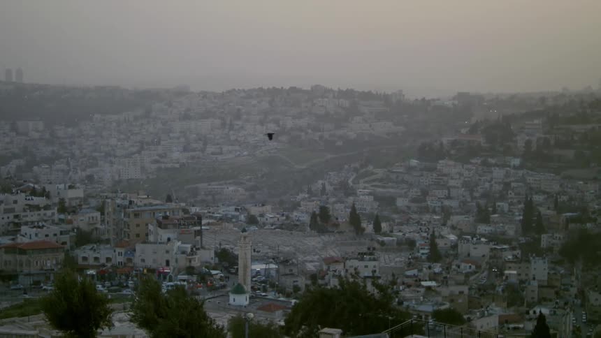 Overhead view of a large city
