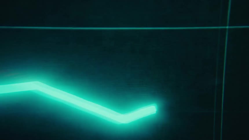 The line travels across the computer screen