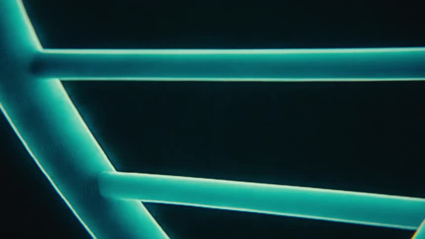 The digital art of a dna strand is spinning