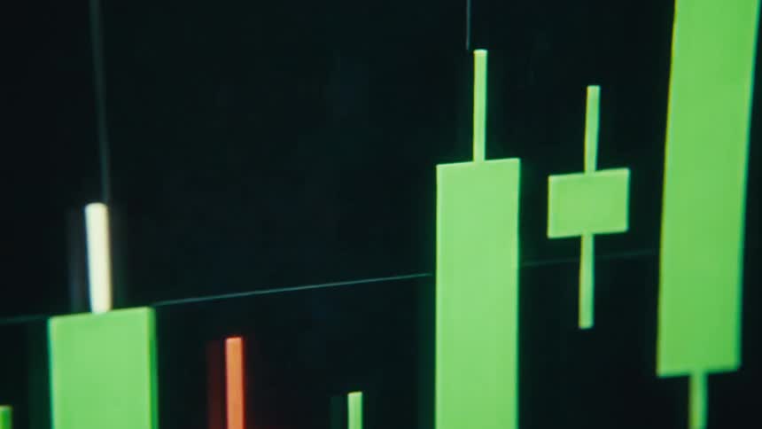 The bar graph goes up and down across the entire computer screen