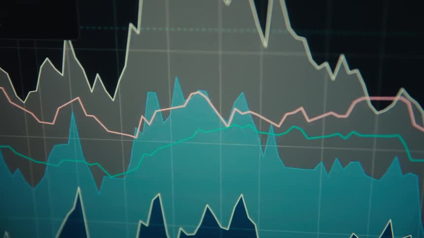 The monitor has a color coded line chart on display