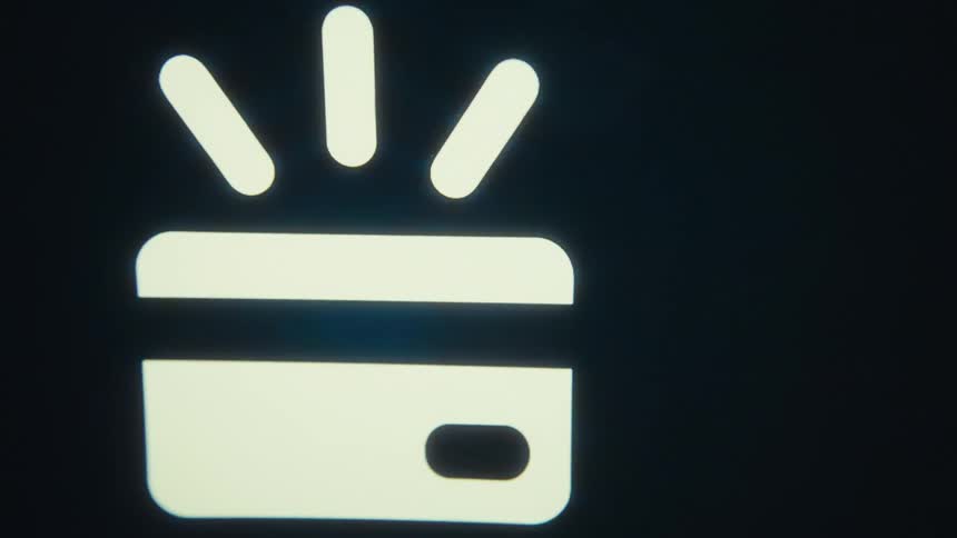The monitor is displaying a flashing icon