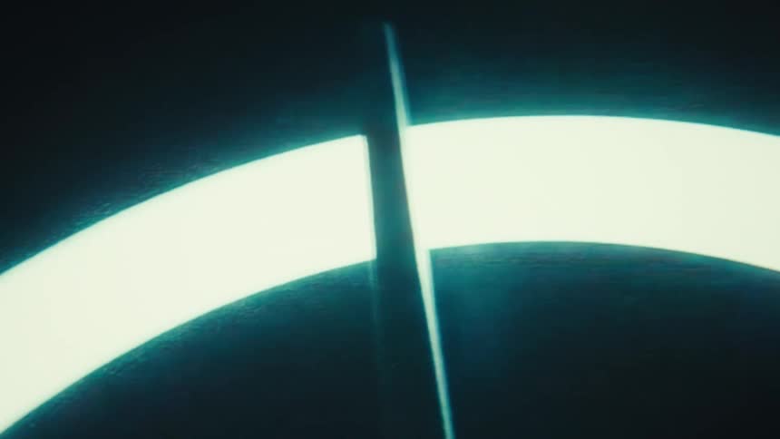 A screen shows a beam of light and a pointer that pass over it