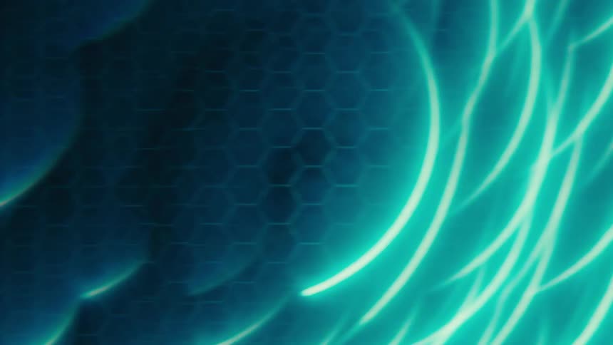 Neon lights flash on the screensaver displayed