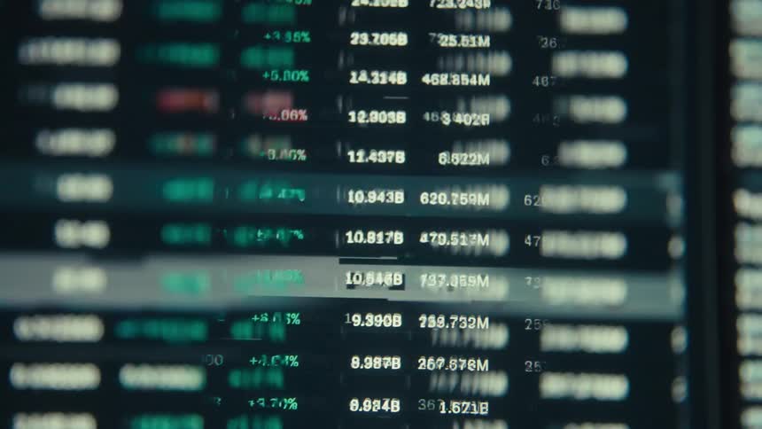 The numbers scroll by on the monitor