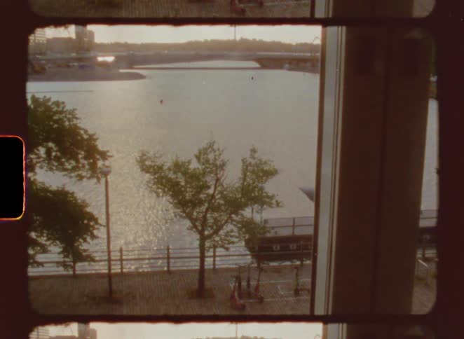 Vintage style shots of a cityscape and waterfront