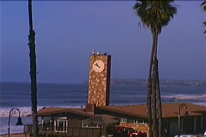 Clock tower on the beach sand