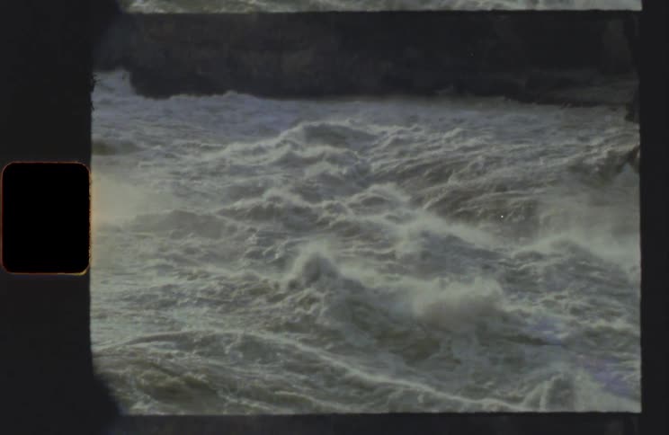 Turbulent white water churning and flowing rapidly