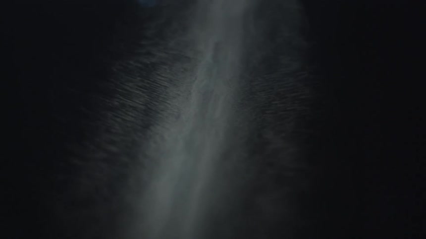 A storm causes and creates a foggy atmosphere at night