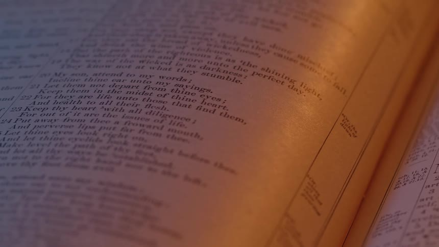A close up of an open book