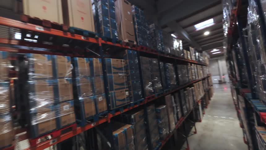 The warehouse is full of boxes